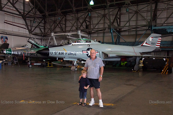 July 2010 -Don Boyd and his grandson Kyler Kramer with a F-100 Super Sabre and F-101 Voodoo