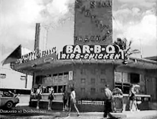 1961 - scene from footage of Miami Undercover TV show at Scottys Drive In Restaurant,16301 Collins Avenue (A1A), Sunny Isles