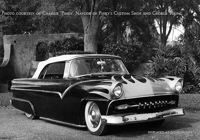 1958 or 1959 - cool rod (1955 Ford Sunliner) owned by Charlie Pinky Naylor of Pinkys Custom Shop