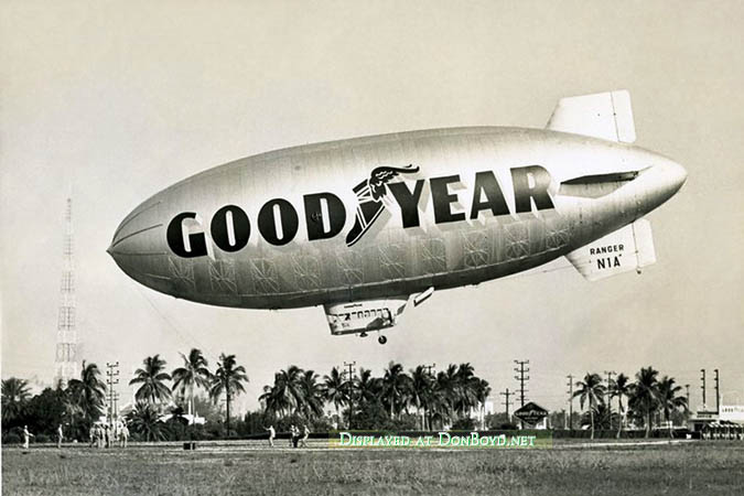 1960 - the Goodyear Blimp L-Ship Ranger N1A on Watson Island, Miami