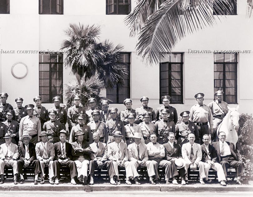 Late 1940s - employees and officers of the Miami Beach Police Department - right side of image