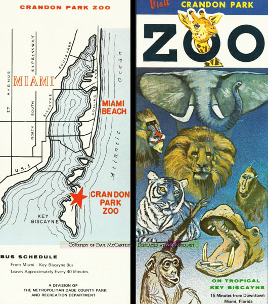 Late 1960s - a Crandon Park Zoo brochure distributed to the public