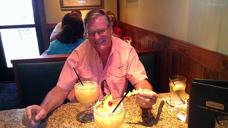 May 2012 - Bill Mauter with a Painkiller at Cheddars in Clearwater