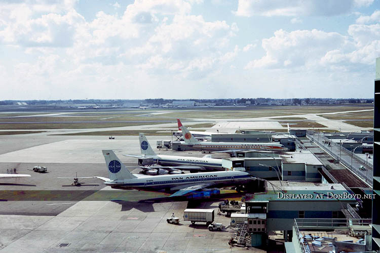 1970 to 1973 - view of Concourse 4 (now E) from the airport hotel.