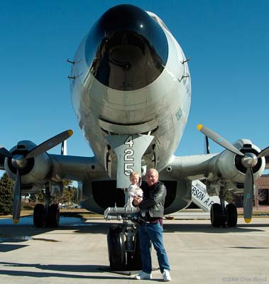 December 2006 - Kyler and Grandpa Boyd with Lockheed EC-121T Warning Star #AF52-3425