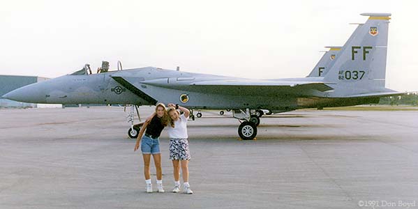 1991 - Jennifer Lehman and Karen D. Boyd with USAF F-15C-34-MC Eagle #AF82-0037