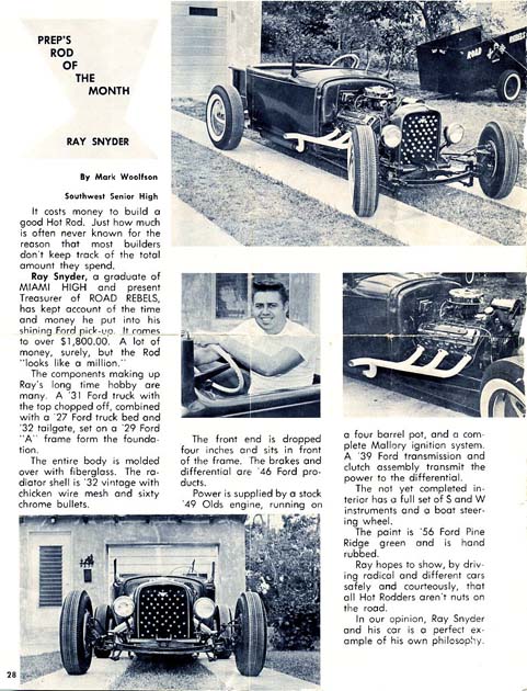 Ray Snyders 1931 Ford Rod featured in Preps Rod of the Month