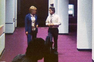 1977 - WPLG-TV Channel 10's Ann Bishop interviewing Aviation Director Dick Judy in the new about-to-open E-Satellite