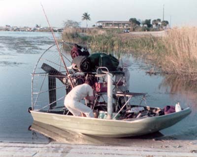 1973 - Buzz Corley, his dad and his airboat