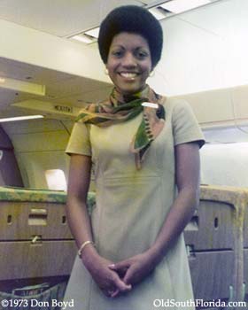 1973 - Lourdes Medina, a pretty National Airlines Flight Attendant