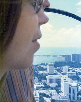 1975 - Jill Henderson Griffis in sightseeing helicopter over Miami