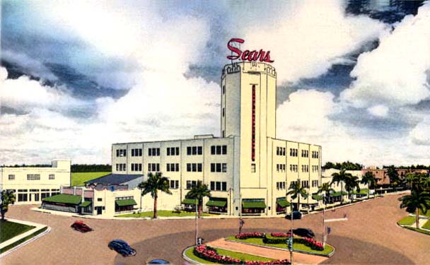 1940s - postcard of the Sears, Roebuck & Company Biscayne Boulevard store