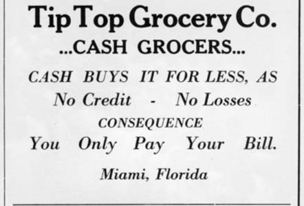 1910s - Tip Top Grocery Co. advertisement