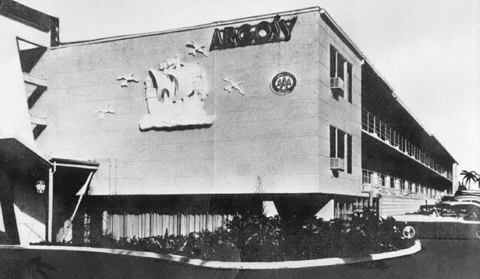 1965 - the Argosy Motel with the Pink Banana Bar in the basement at 17425 Collins Avenue, Sunny Isles