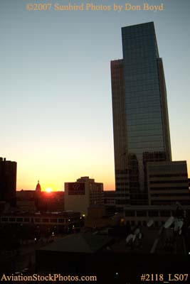 Downtown Minneapolis at sunset