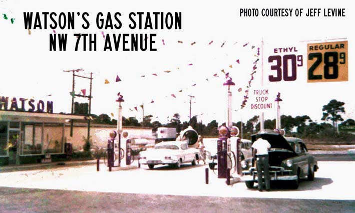 1950s - Watsons Gas Station on NW 7 Avenue, Miami, Florida