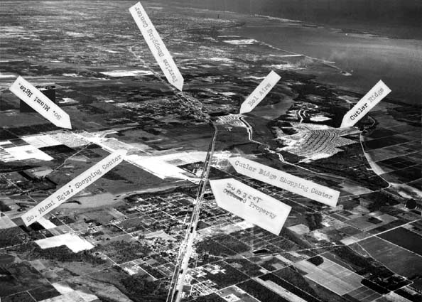 1958 - aerial view of South Miami Heights, Cutler Ridge, Perrine, in Dade County, Florida