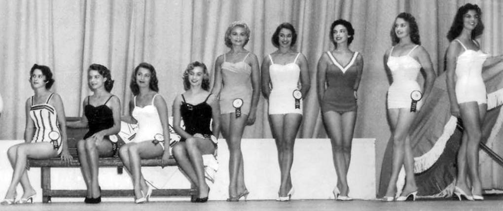 1957 - Miss Florida Pageant - Deanna Briggs 2nd from left - right half of image