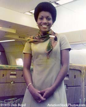 1973 - Lourdes Medina, a pretty National Airlines flight attendant