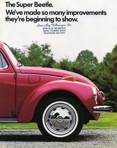 1971 - VW Super Beetle booklet from Leon Ray Volkswagen, 8700 NW 7th Avenue, Miami