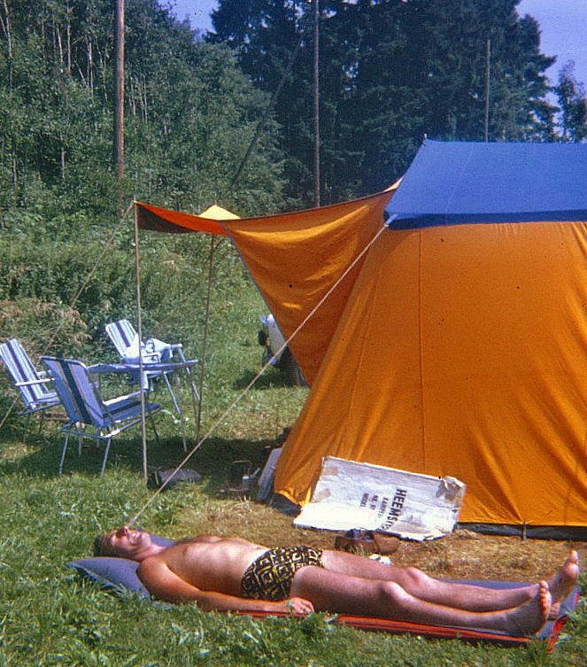 Derek sunbathing  1967
