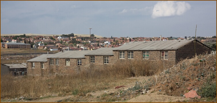 Old military houses in Soweto.