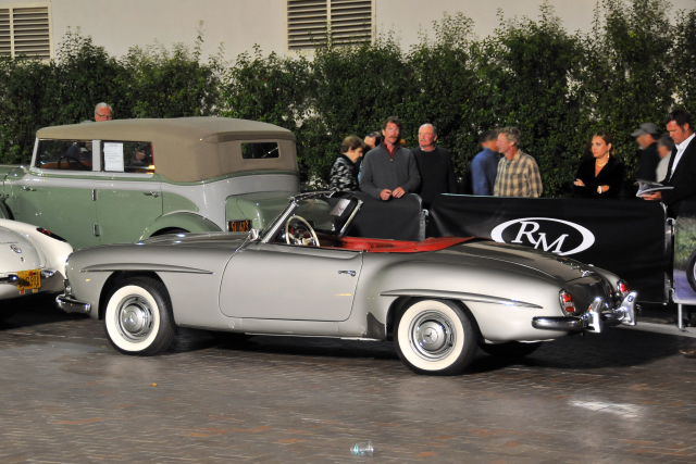 1958 Mercedes-Benz 190 SL Roadster, sold for $77,000, chassis no. 1210408501571, 120 hp, 1897 cc inline 4-cylinder engine