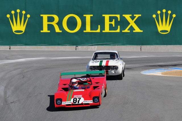 (3rd) No. 87, Steven Read, 1970 Ferrari 312 PB, and (19th) No. 25, Fred Della Noce, 1965 Alfa Romeo GT AM