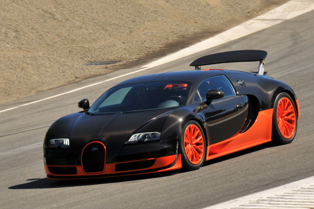2011 Bugatti Veyron 16.4 Super Sport, pace car of all-Bugatti vintage car race during Rolex Monterey Motorsports Reunion (3109)