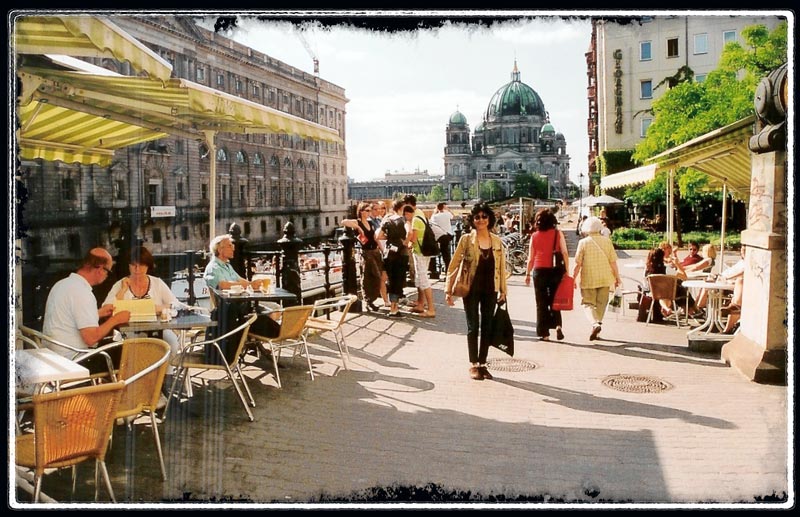 Old Berlin with the massive Berlin Cathedral in the background, built by last emperor Wilhelm II