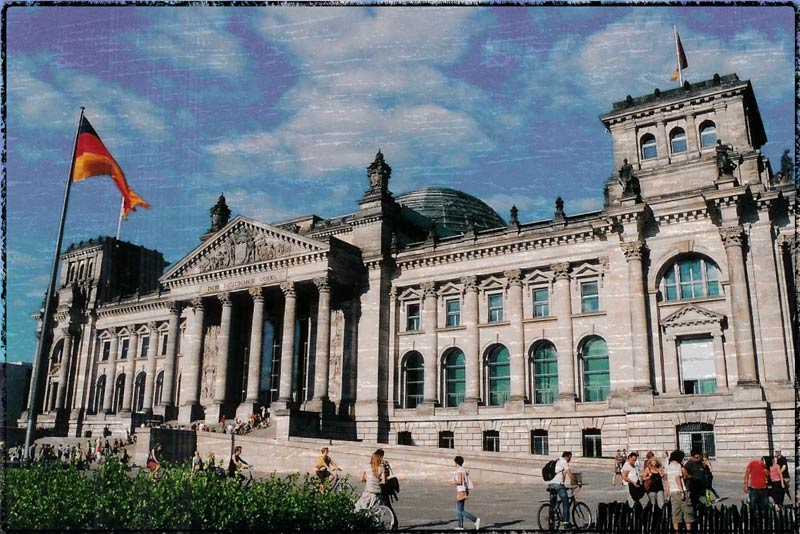 Berlin: Reichstag, built for the parliament of the German Empire.