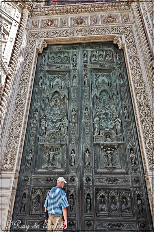 A sculptured door at the Basilica di Santa Maria del Fiore, Florence