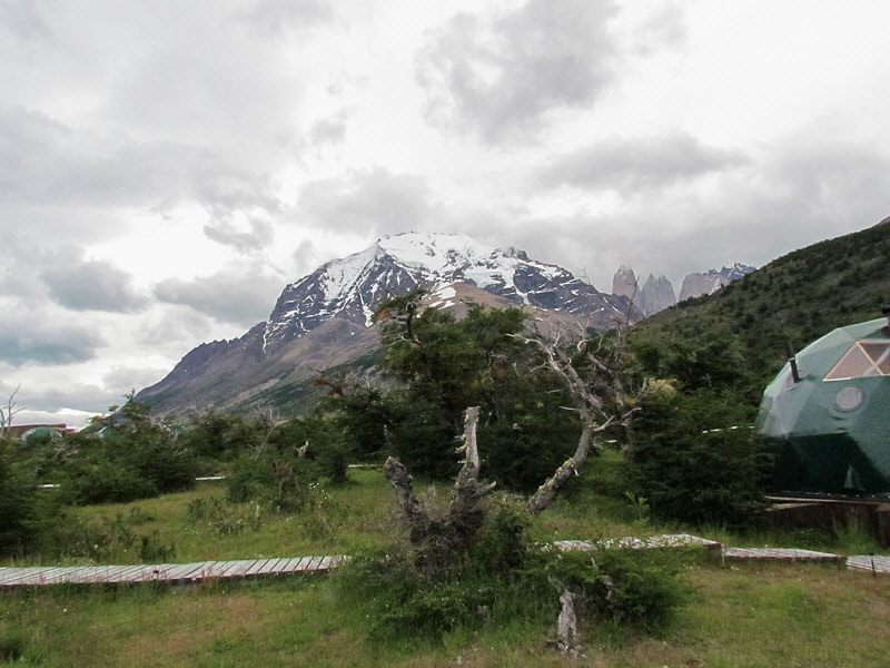 View of Torres del Paine from EcoCamp (2375L)