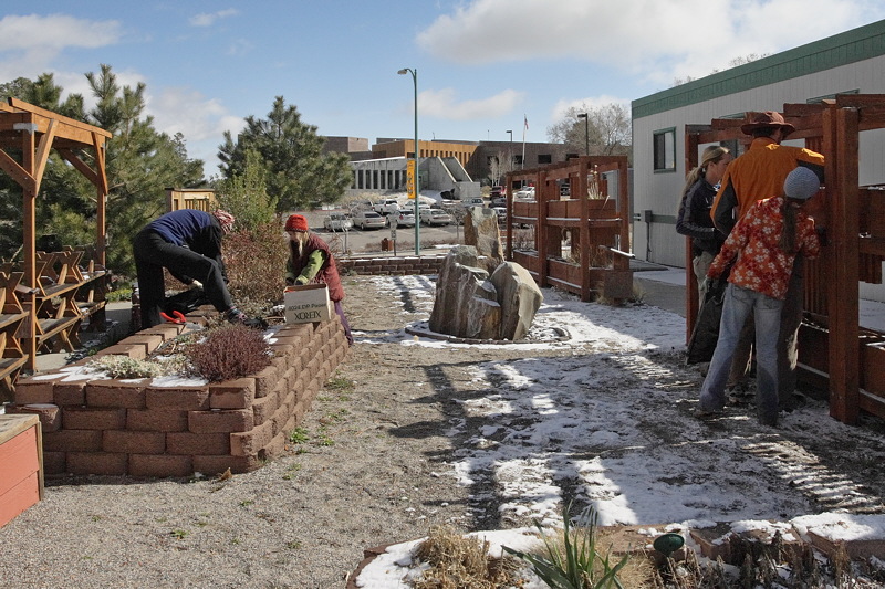 Volunteers in the Sensory Garden (2274)
