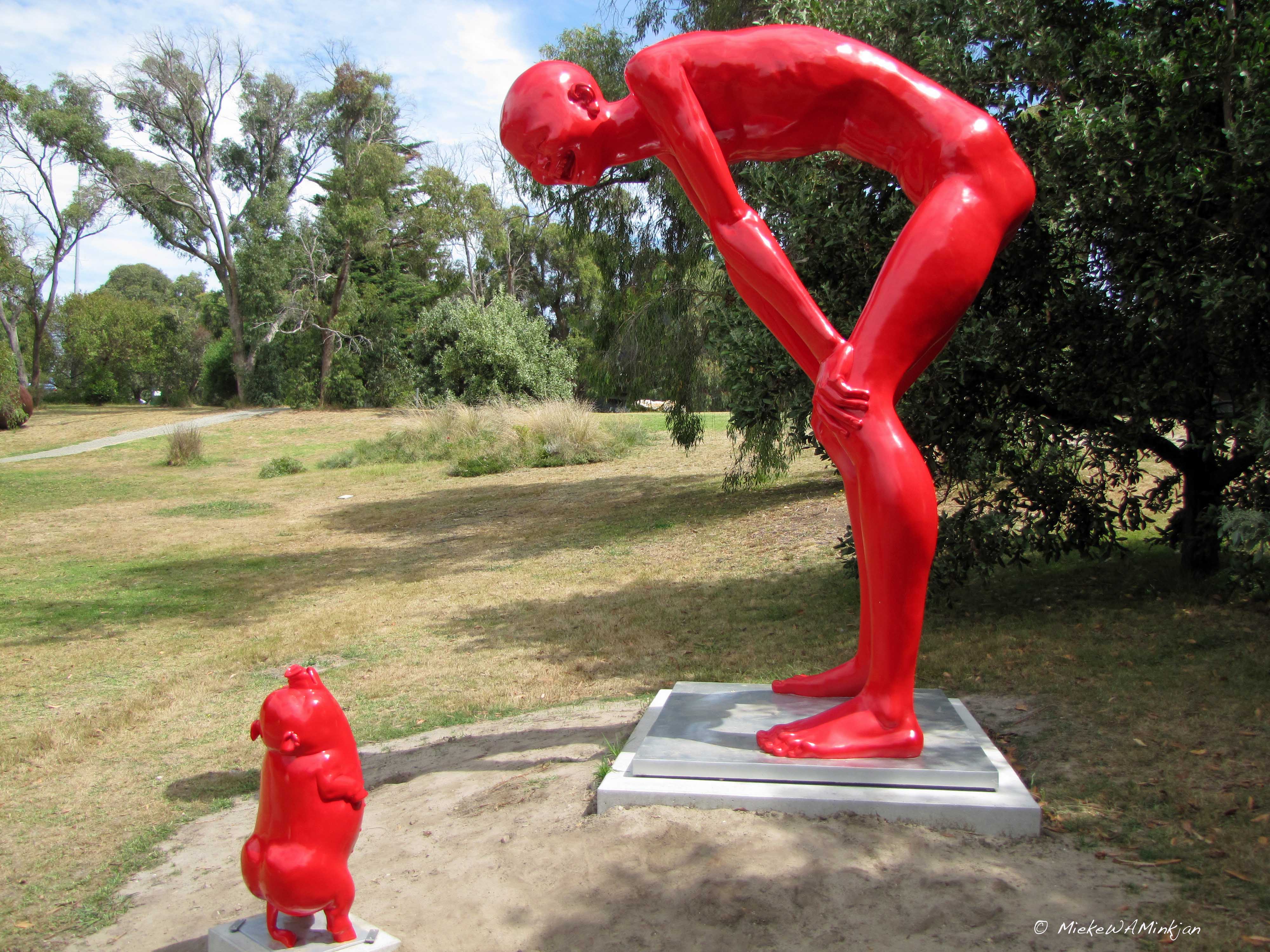 Red boy and Pig
