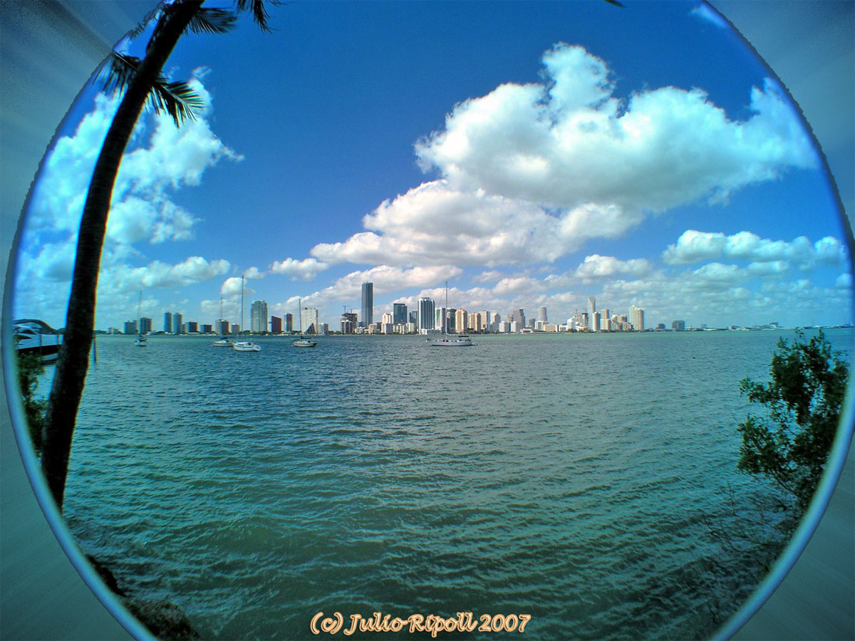Miami Skyline from The Rusty Pelican Key Biscayne-3. (2004)