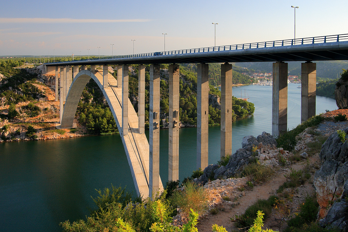 Skradin Bridge over river Krka