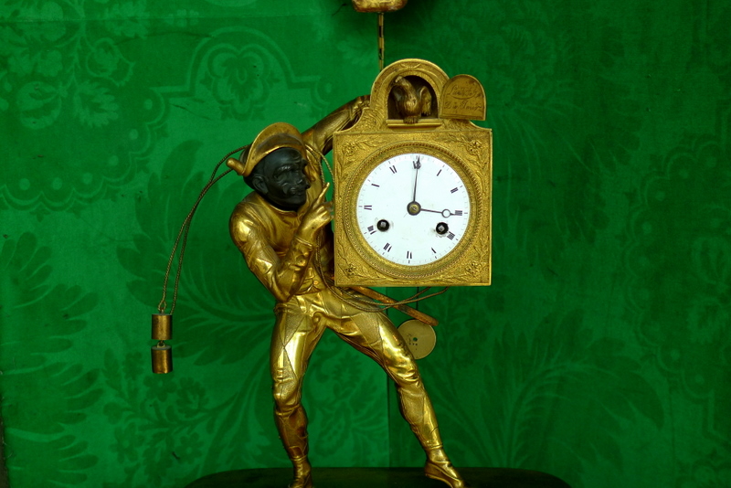 Old clock  in green