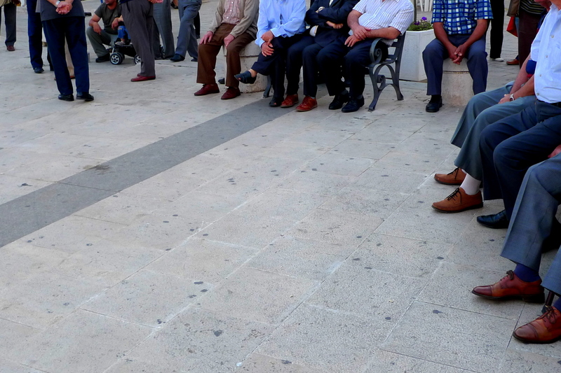 People in the square