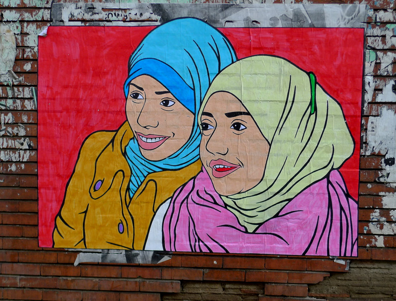 Faces painted on the walls