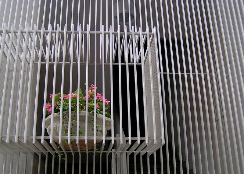 flowers in cage