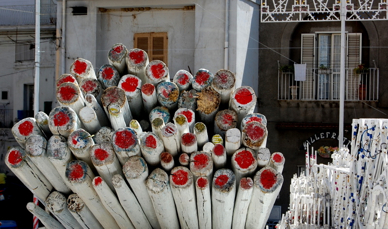red poles