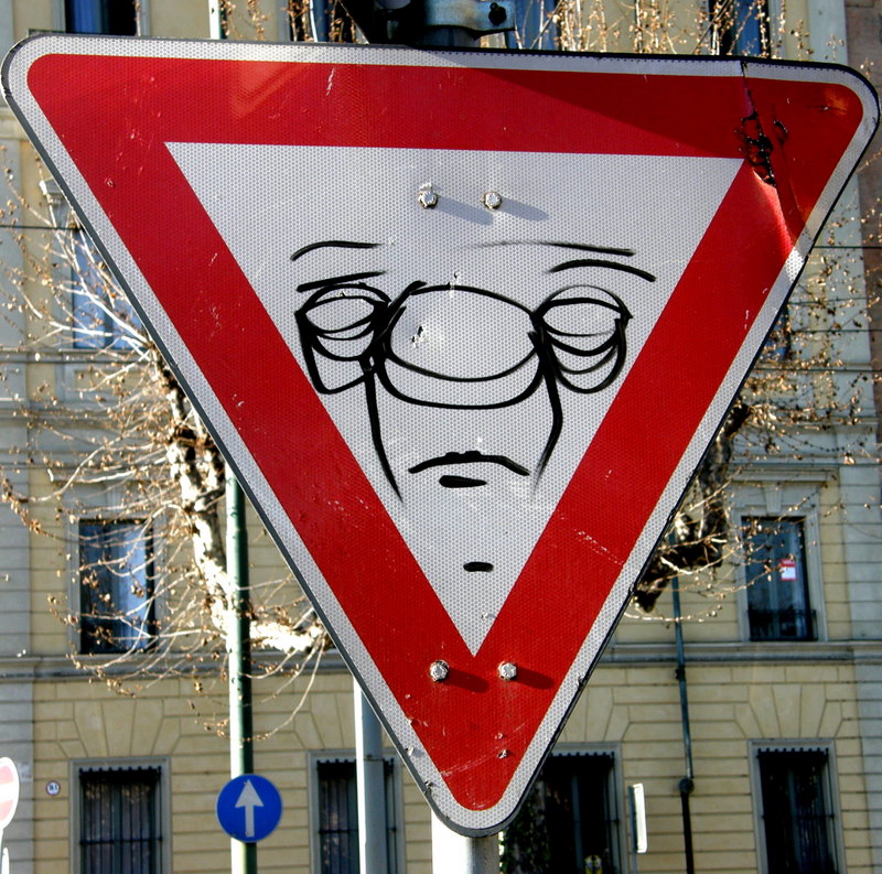 Face on hte sign