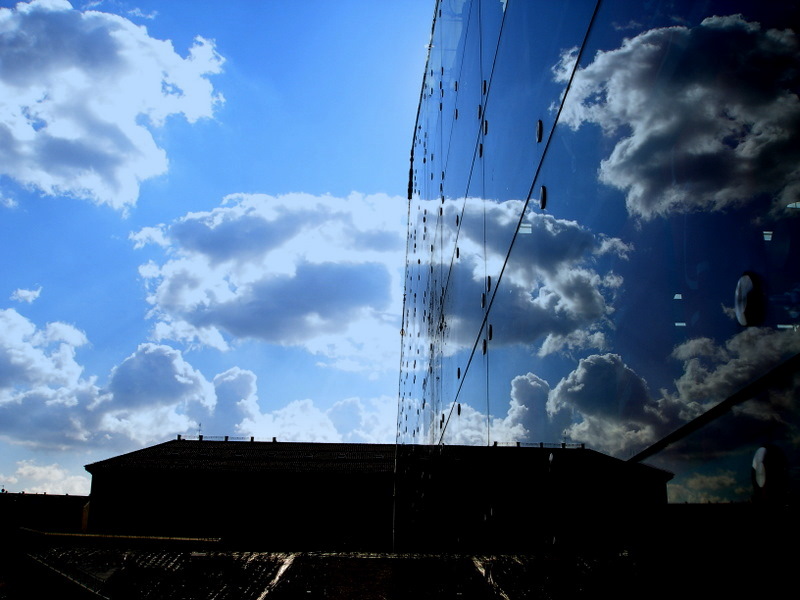 Reflected clouds