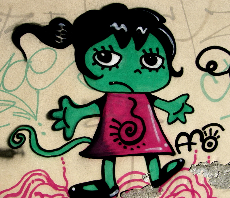Green Face on the wall