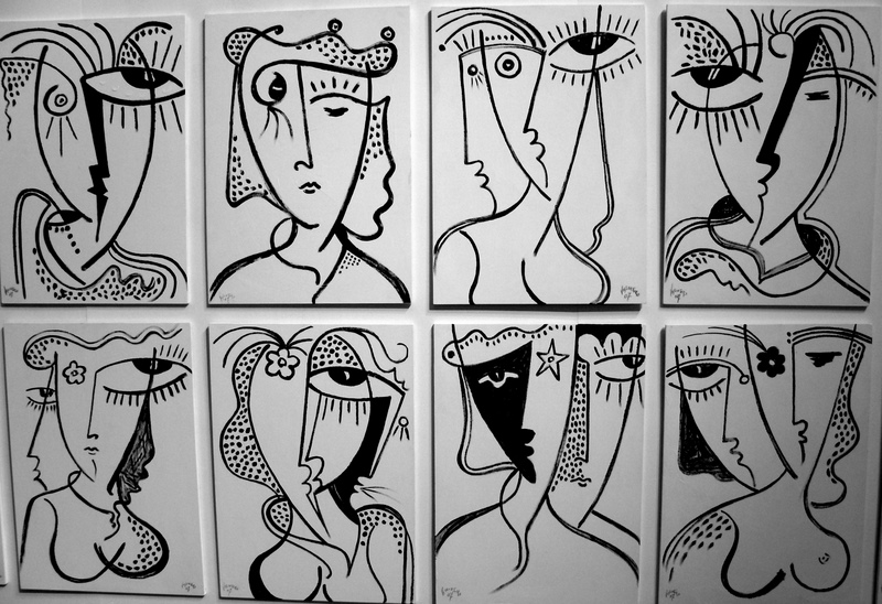 faces on the wall