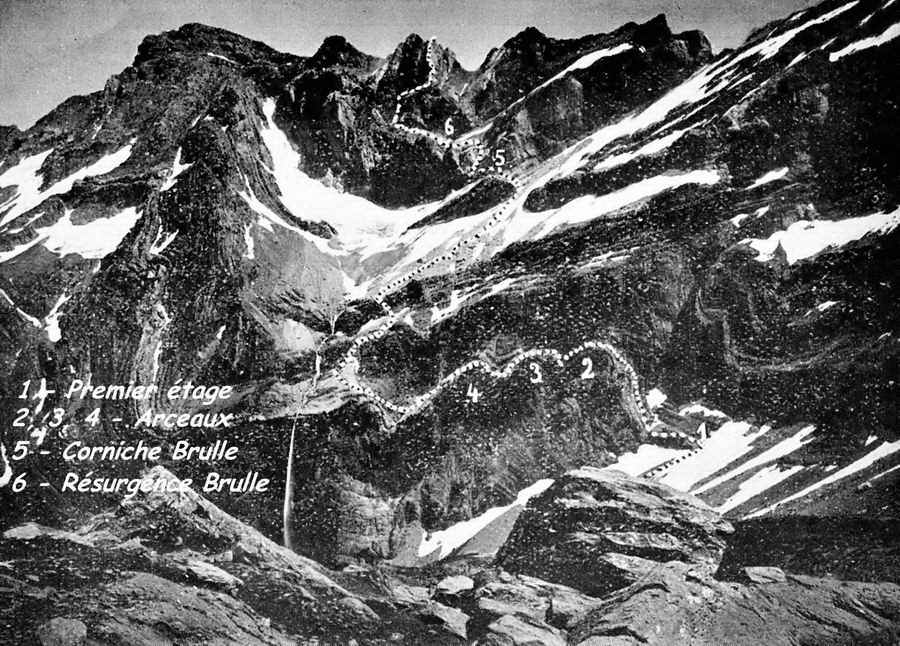 Marbor et Pics de la Cascade : itinraire suivi le 25 octobre 1934