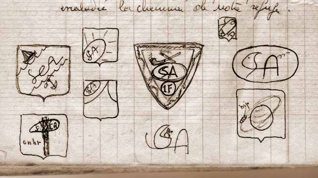  Premire voie au Turon.  Projets de blasons SCA  pour le refuge projet. 