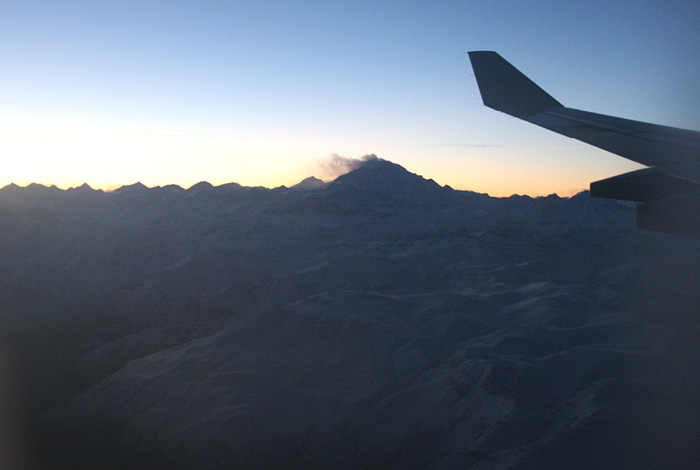 Vue sur l'Aconcagua (6962 m.)