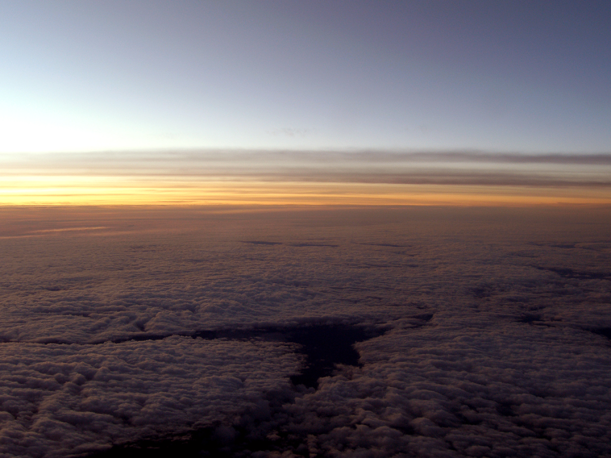 Sunset above the clouds
